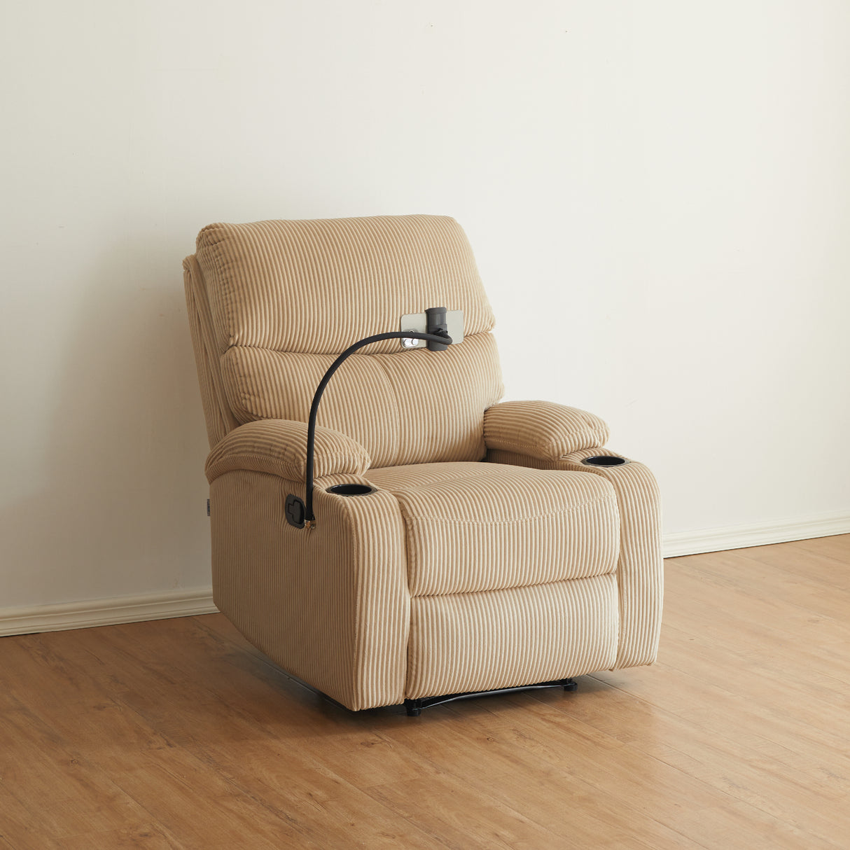 Silla Reclinable Abelyn 1 puesto (Beige) Porta Celular
