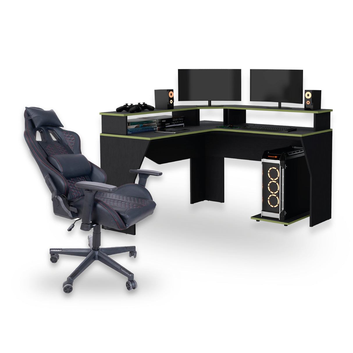 COMBO Escritorio Gamer Guma, wengue + Silla Gamer Magna