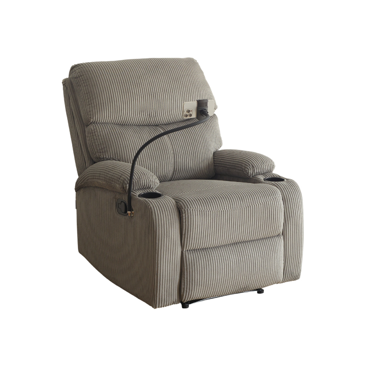 Silla Reclinable Abelyn 1 puesto (Gris) Porta Celular