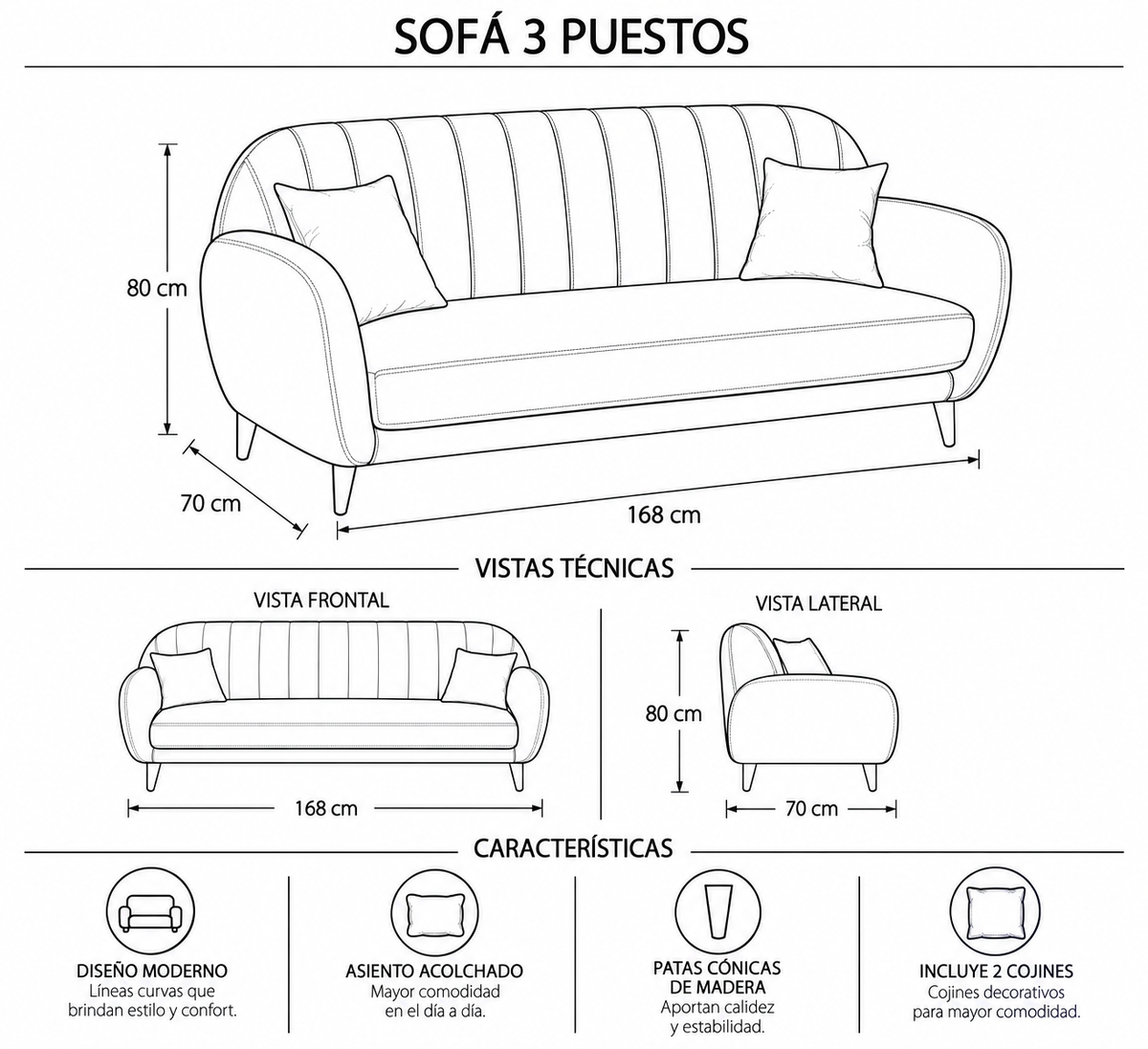 Sofá Audra 3P