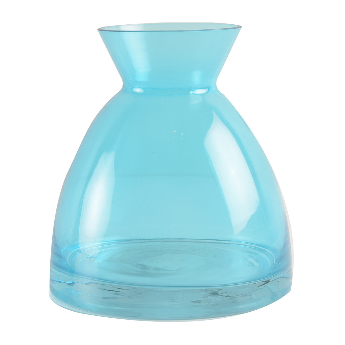 Florero Vidrio Azul Bajo