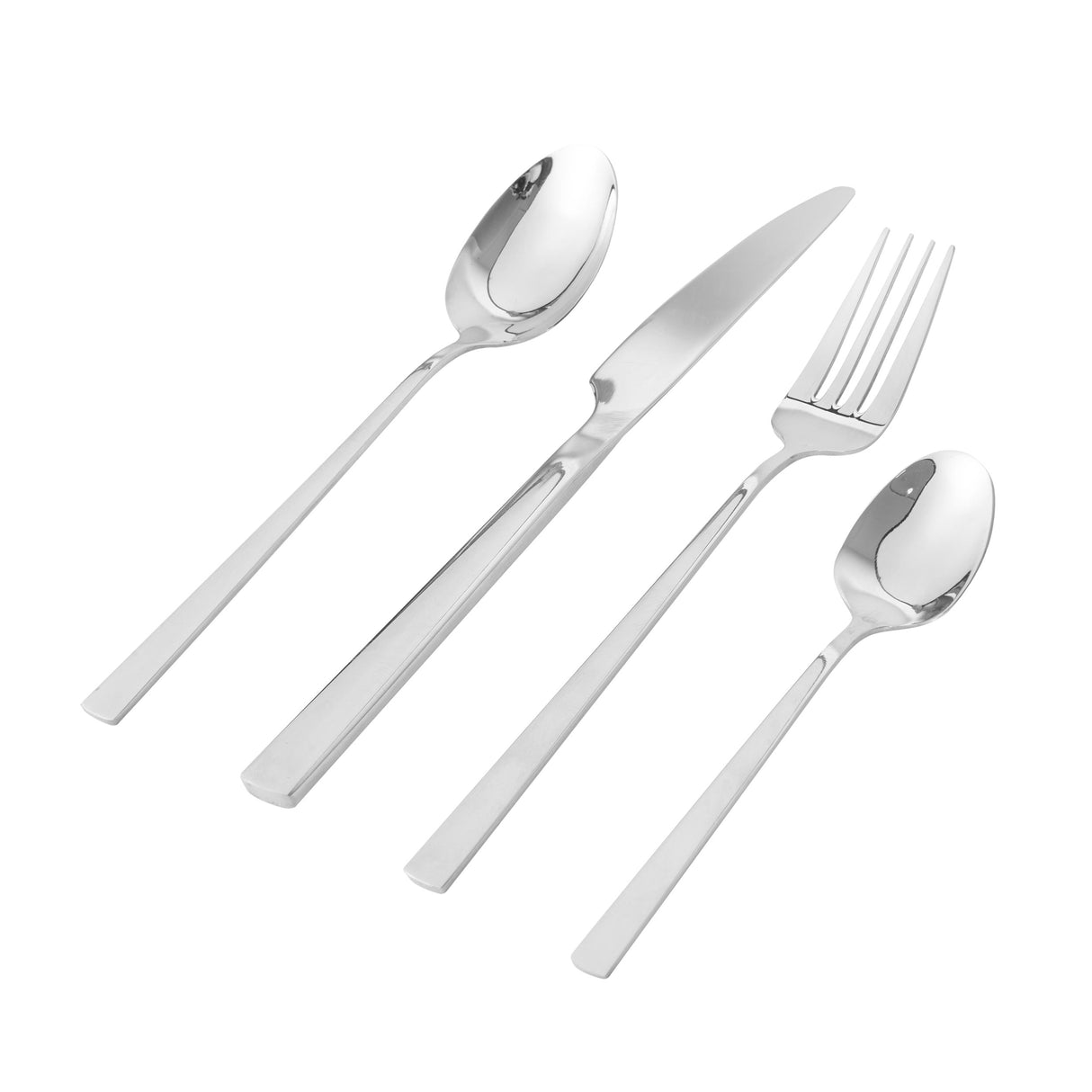 Juego de Cubiertos 4 Piezas Plata Brilla