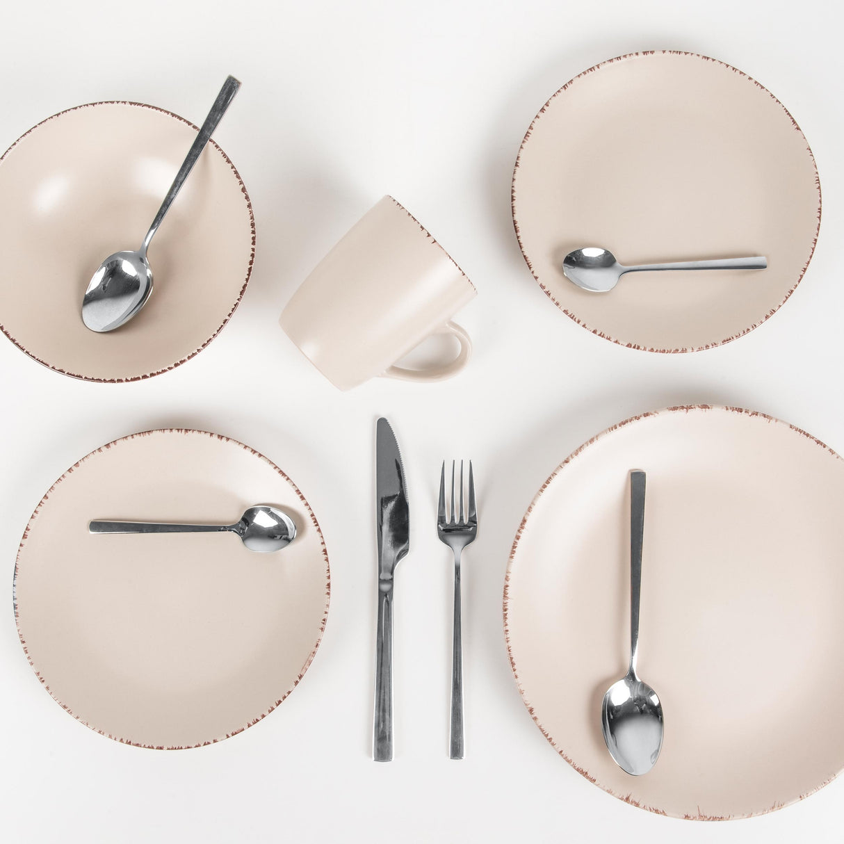 Juego de Cubiertos 4 Piezas Plata Brilla