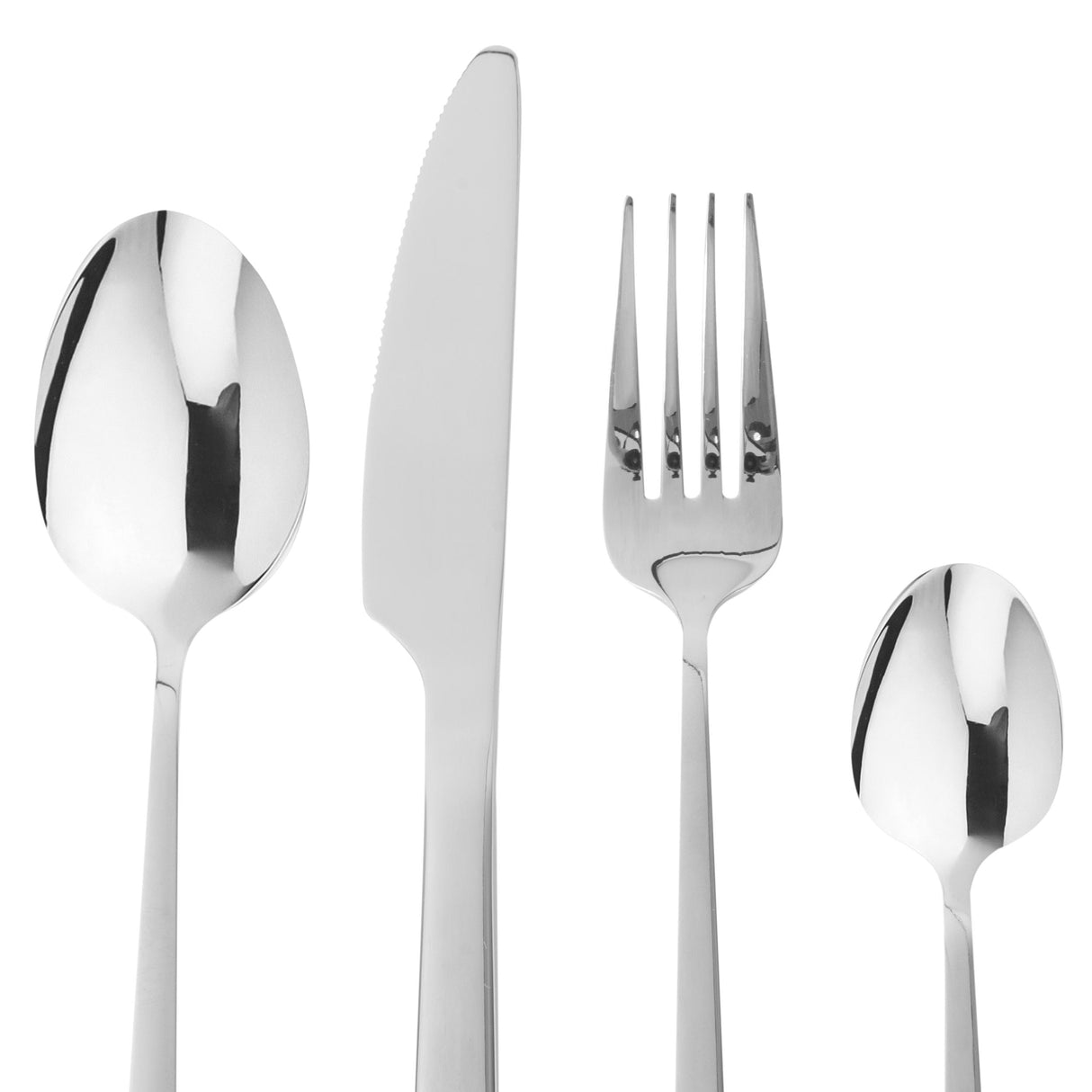 Juego de Cubiertos 4 Piezas Plata Brilla