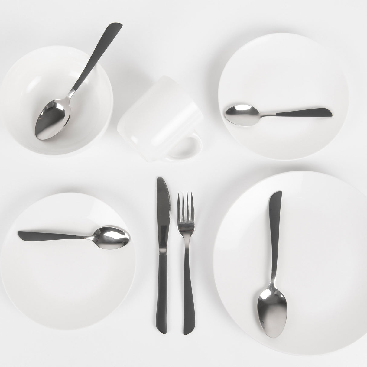 Juego de Cubiertos 4 Piezas Plata Mango