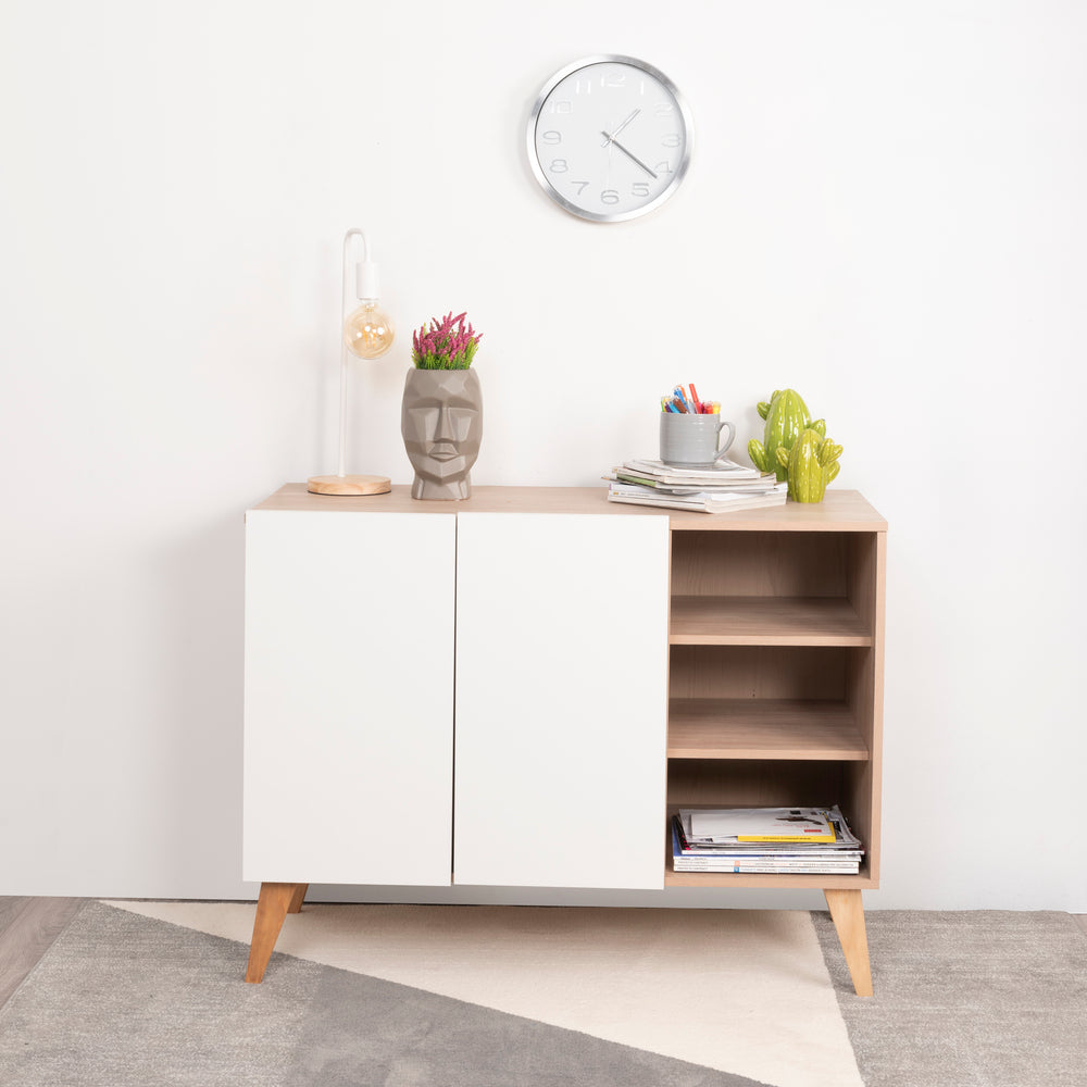 Carro Tv Ebro Blanco Leaves - Fiotti