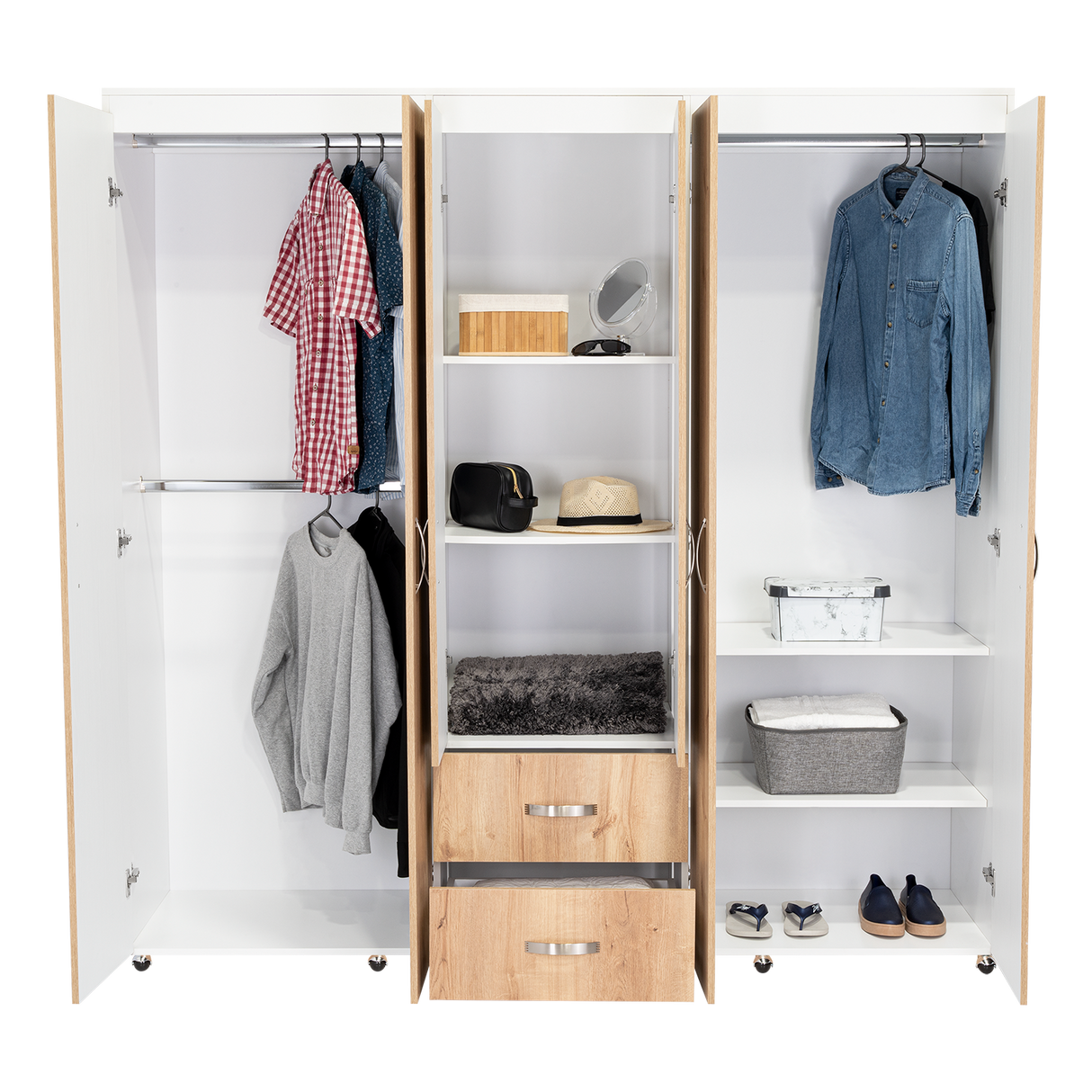 Closet bariloche 2x2 blanco mqz 16mm+duna