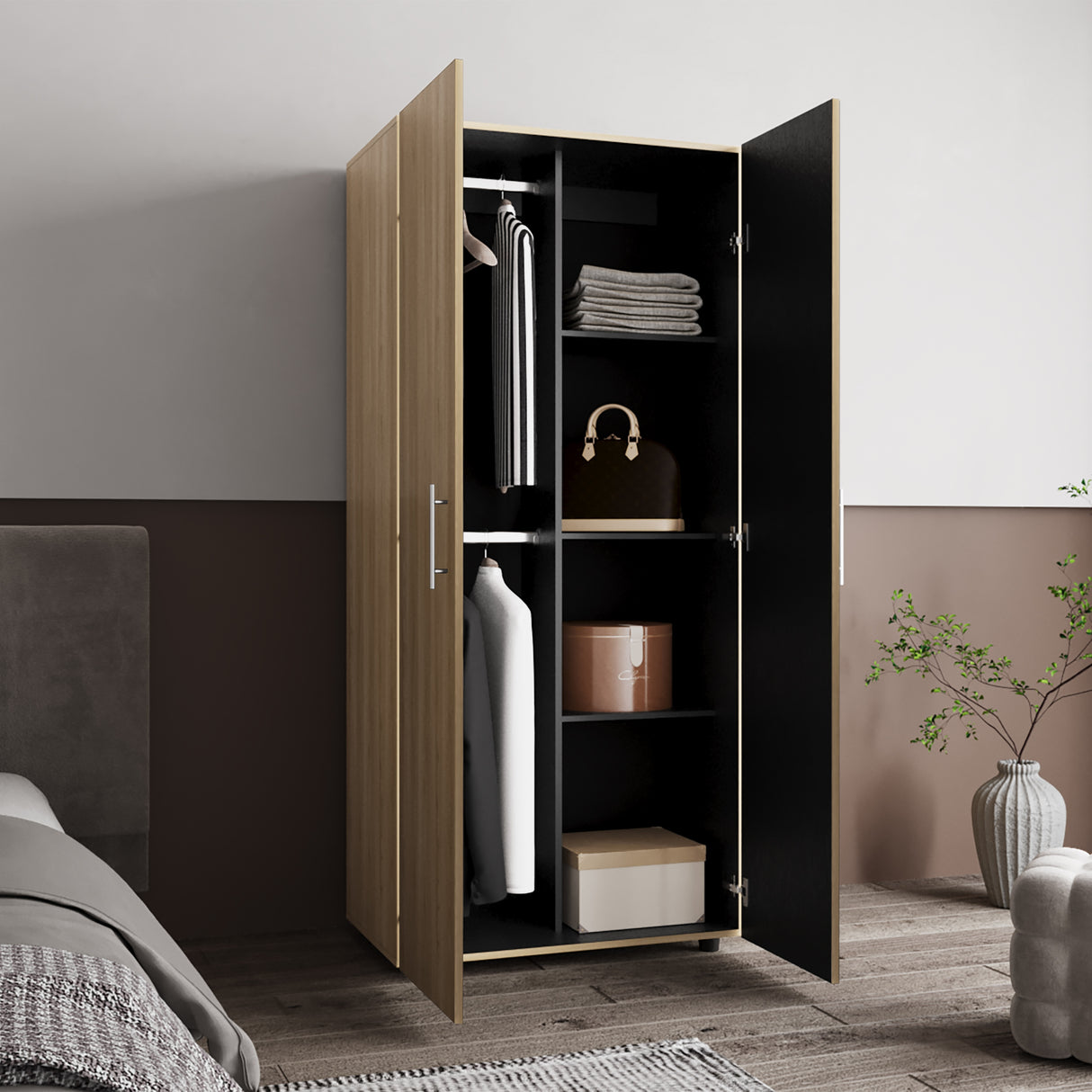 Closet Tera 180X80X48, Fresno Wengue