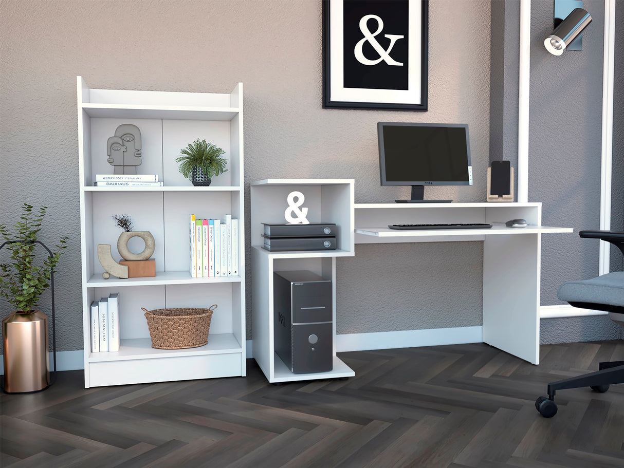 COMBO Escritorio Atlanter + Biblioteca Rovere