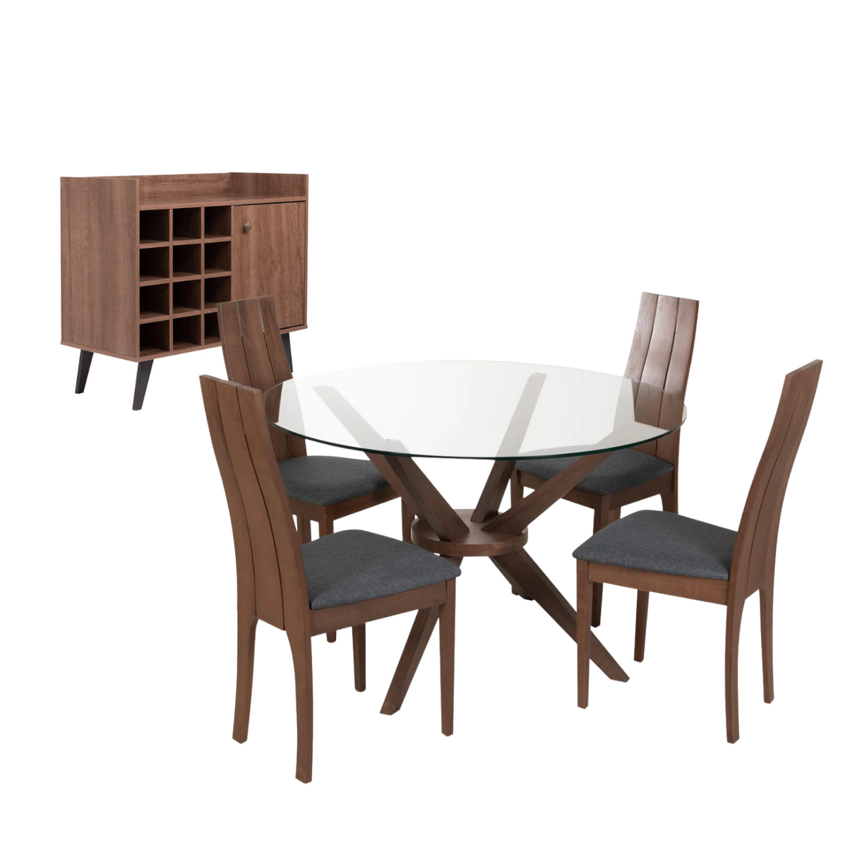 COMBO Juego de comedor Eder 4 Puestos + Biffet Maipo