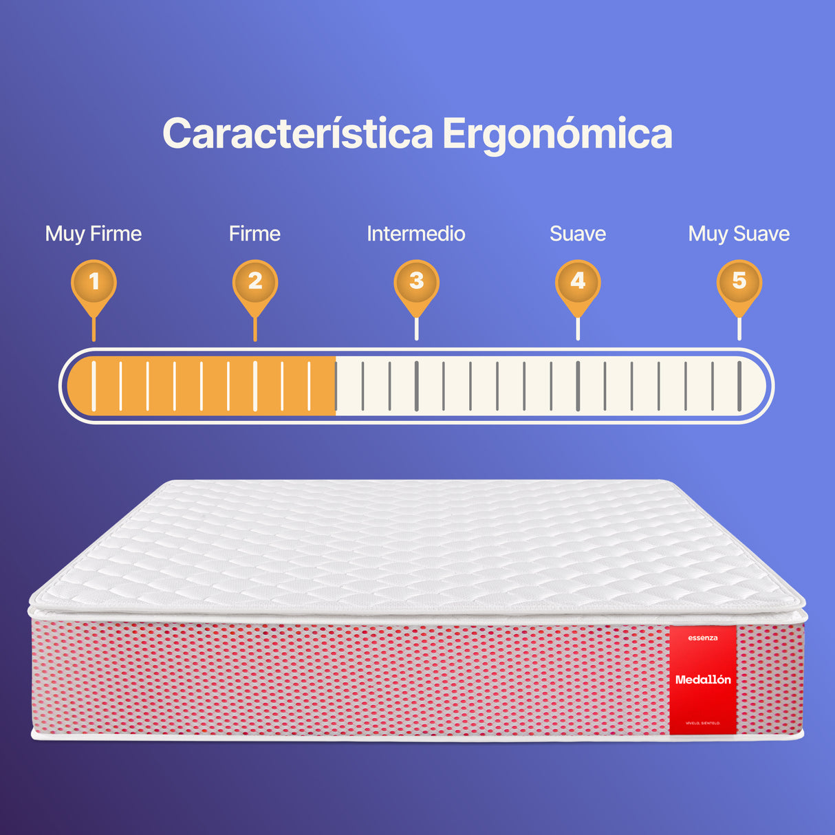 Colchón Medallon Essenza(Resorte Bonell) Queen 1.60m