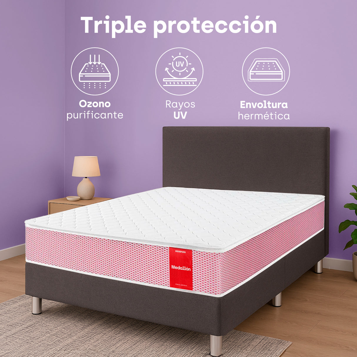 Colchón Medallon Essenza (Resorte Bonell) Doble 1.40m