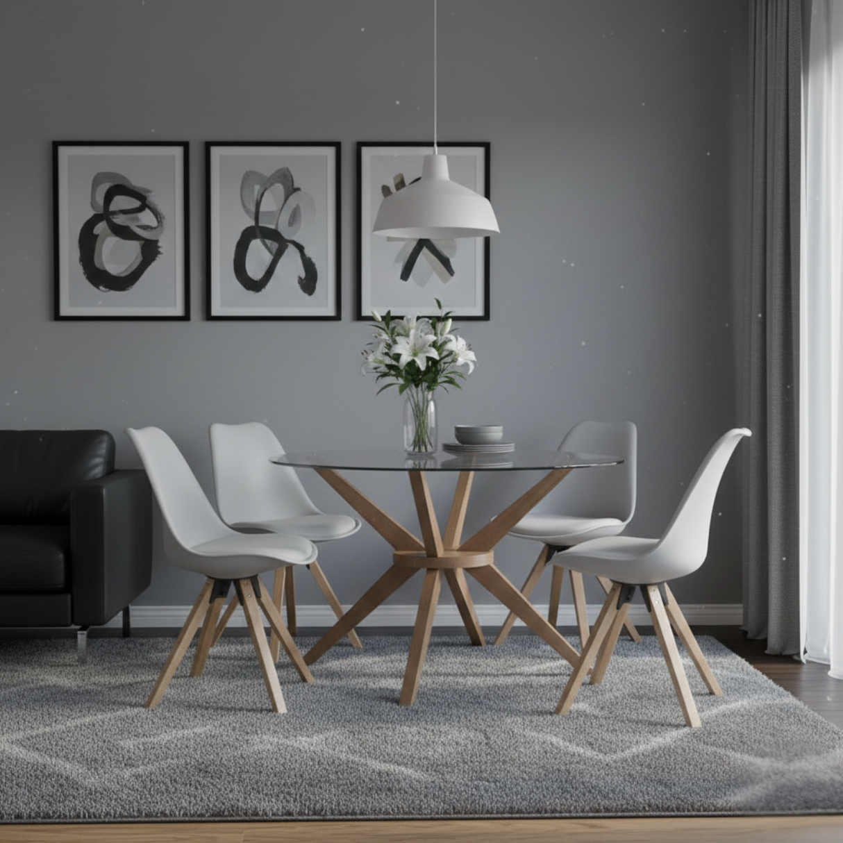 Comedor Enzo 4P Madera Vino Gris