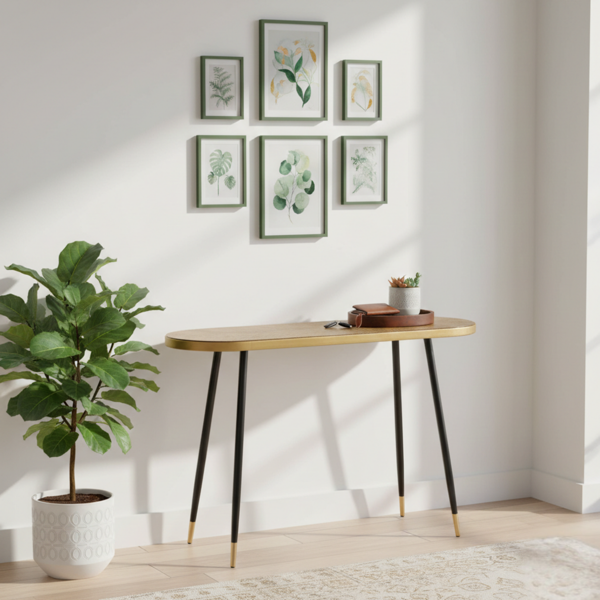 Consola Waltrude Ovalada Dorada