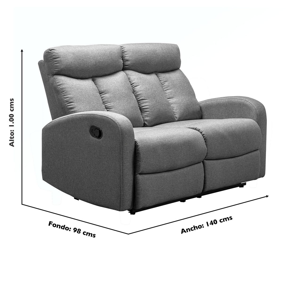 Sofá Reclino Trudy 2 Puestos, (N)