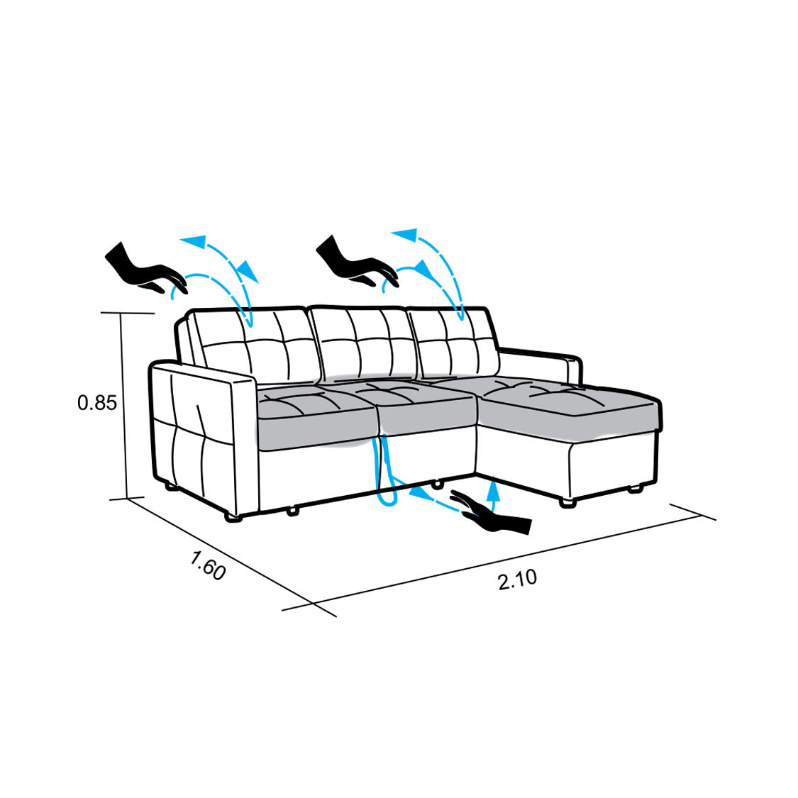 Sofá Cama En L Toledo Izquierdo