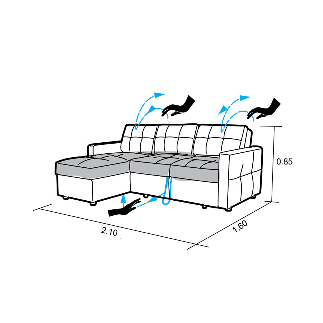 Sofá Cama En L Toledo Derecho