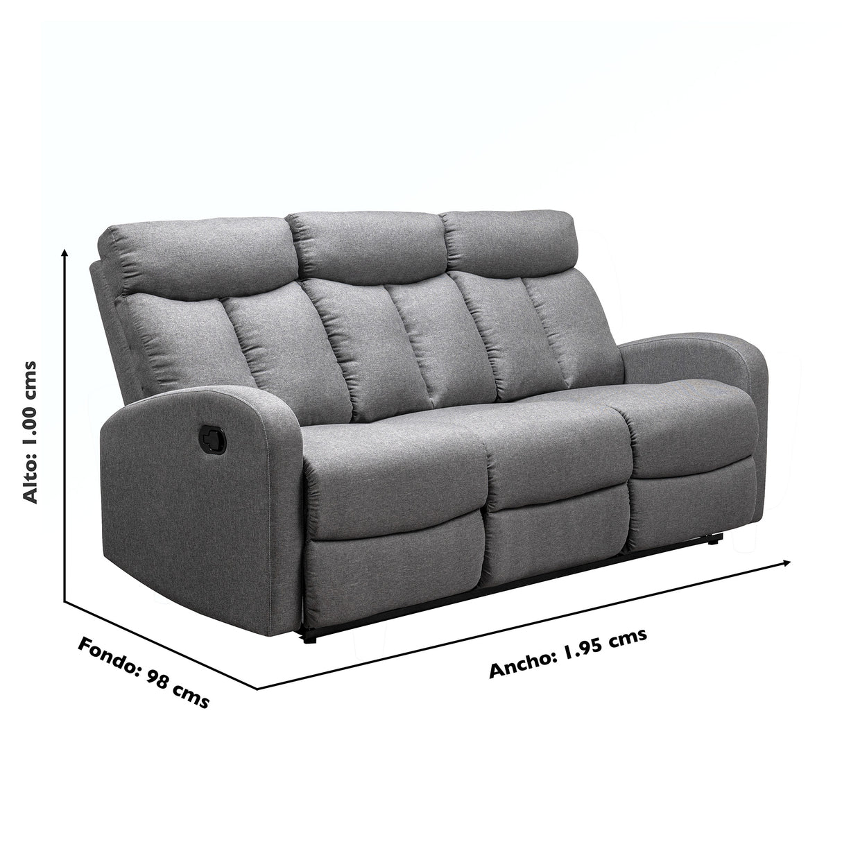 Sofá Reclino Trudy 3 Puestos (N)