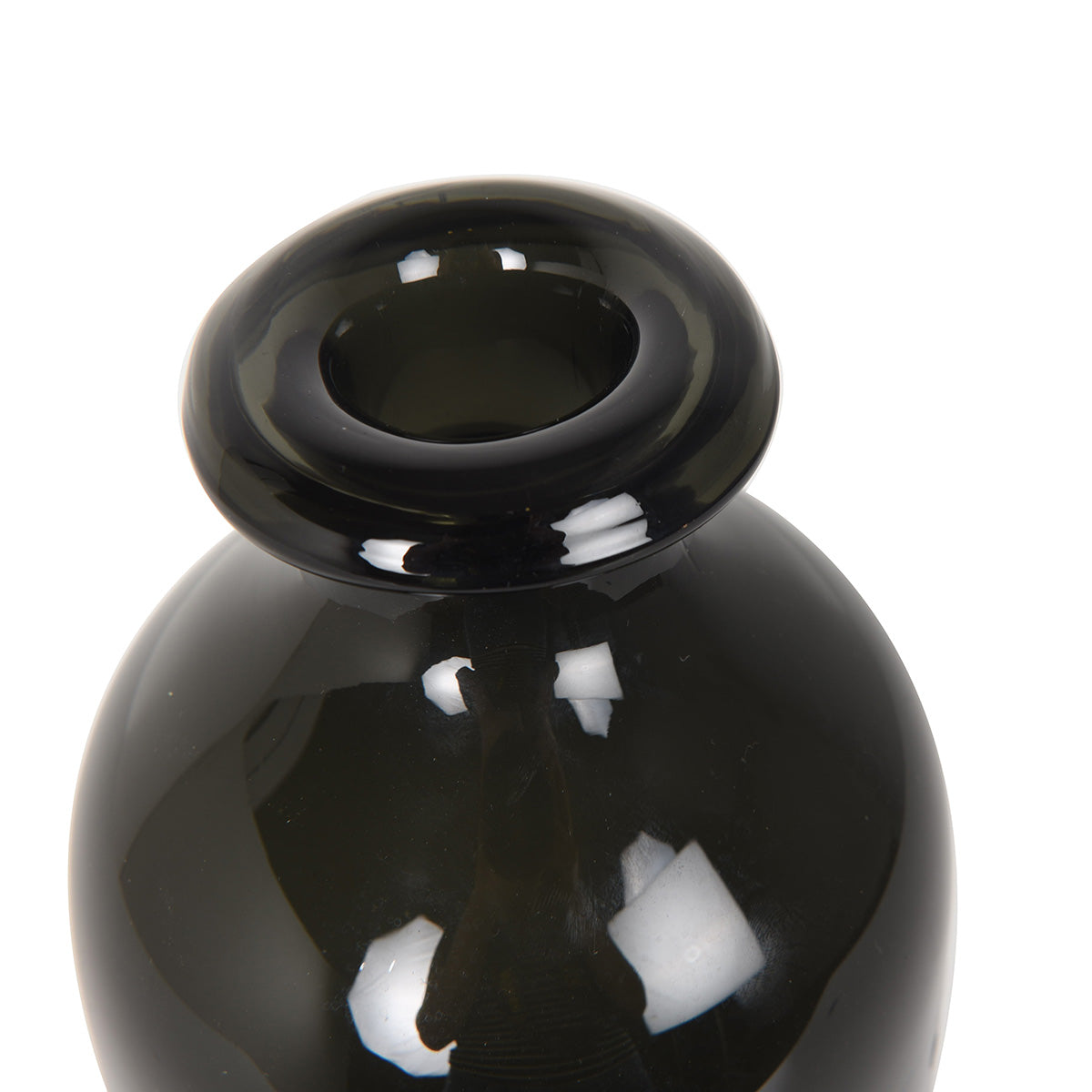 Florero Vidrio Negro Bajo