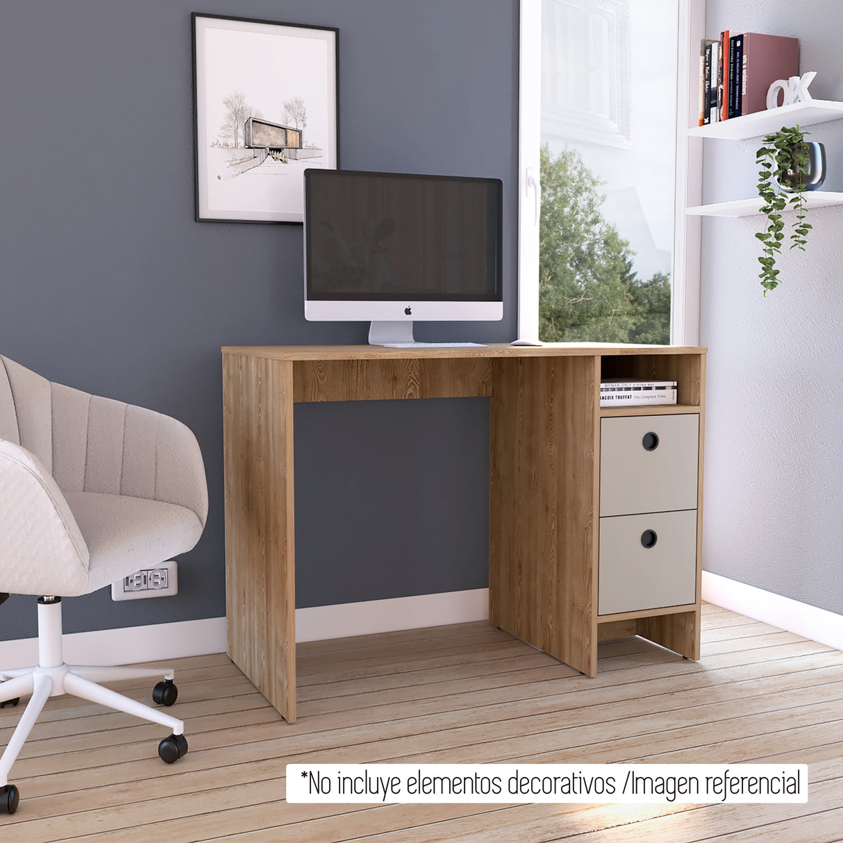 Escritorio khali z100 (1c) miel+taupe 73