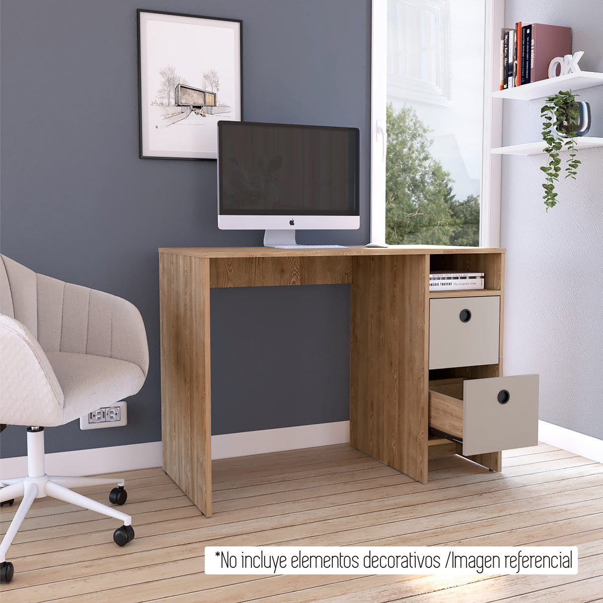 Escritorio khali z100 (1c) miel+taupe 73