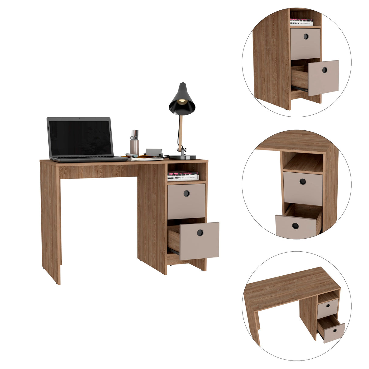 Escritorio khali z100 (1c) miel+taupe 73