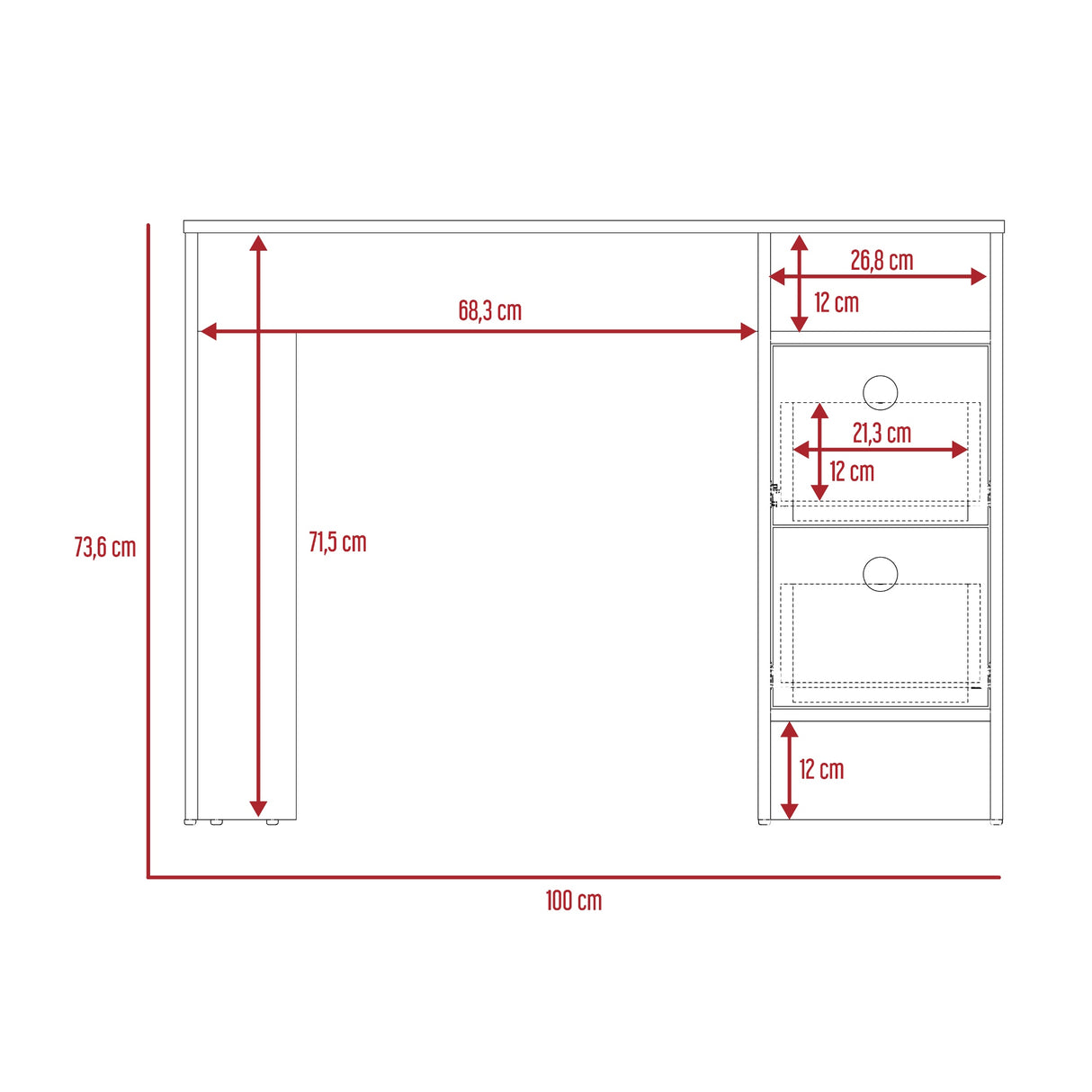 Escritorio khali z100 (1c) miel+taupe 73
