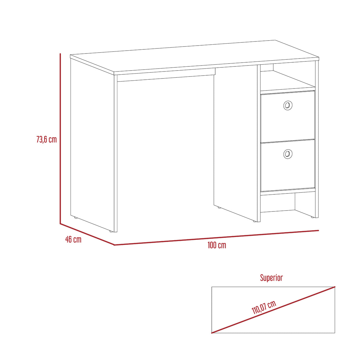 Escritorio khali z100 (1c) miel+taupe 73