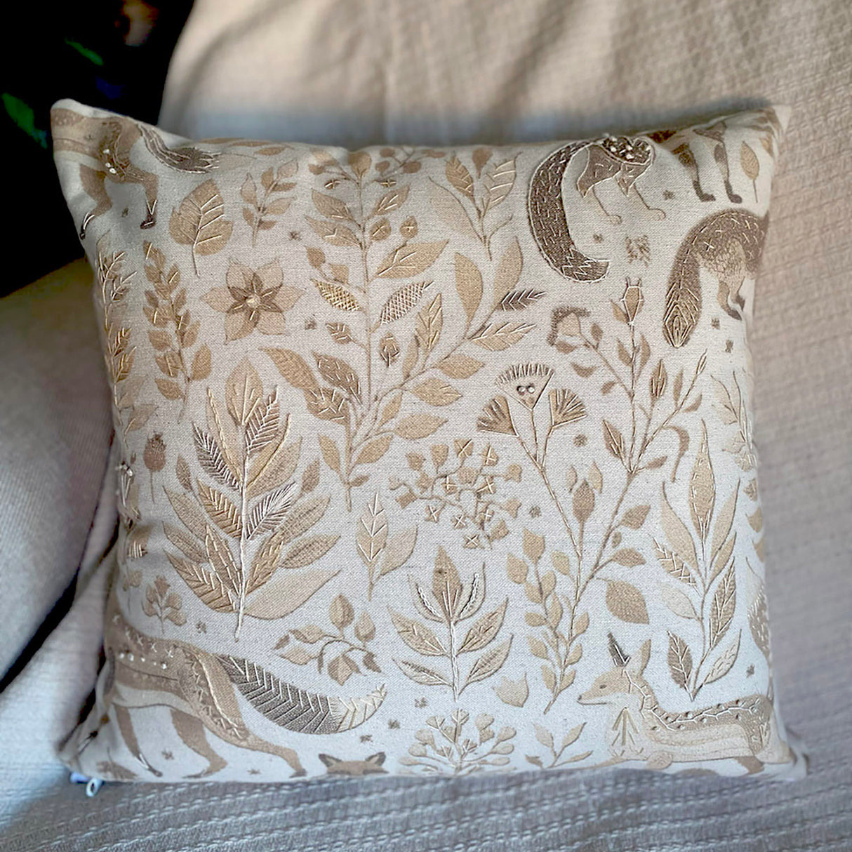 Cojín cuadrado animales paramo beige 45x45