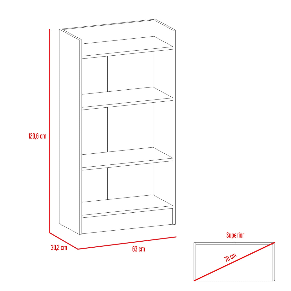 COMBO Escritorio Atlanter + Biblioteca Rovere