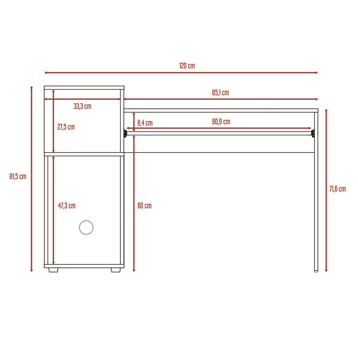 COMBO Escritorio Atlanter + Biblioteca Rovere