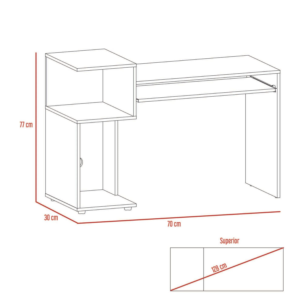 COMBO Escritorio Atlanter + Biblioteca Rovere