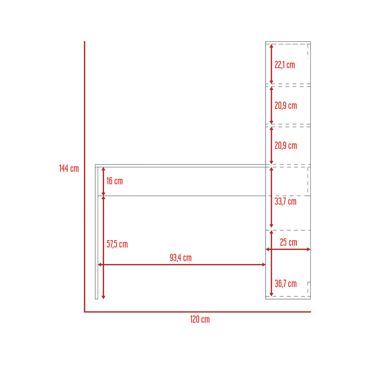 Escritorio Estanteria Z120