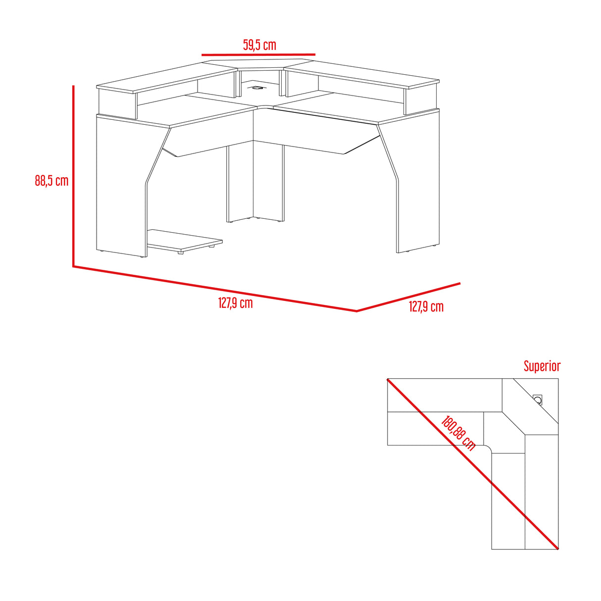 Escritorio Gamer Guma 88 X 128