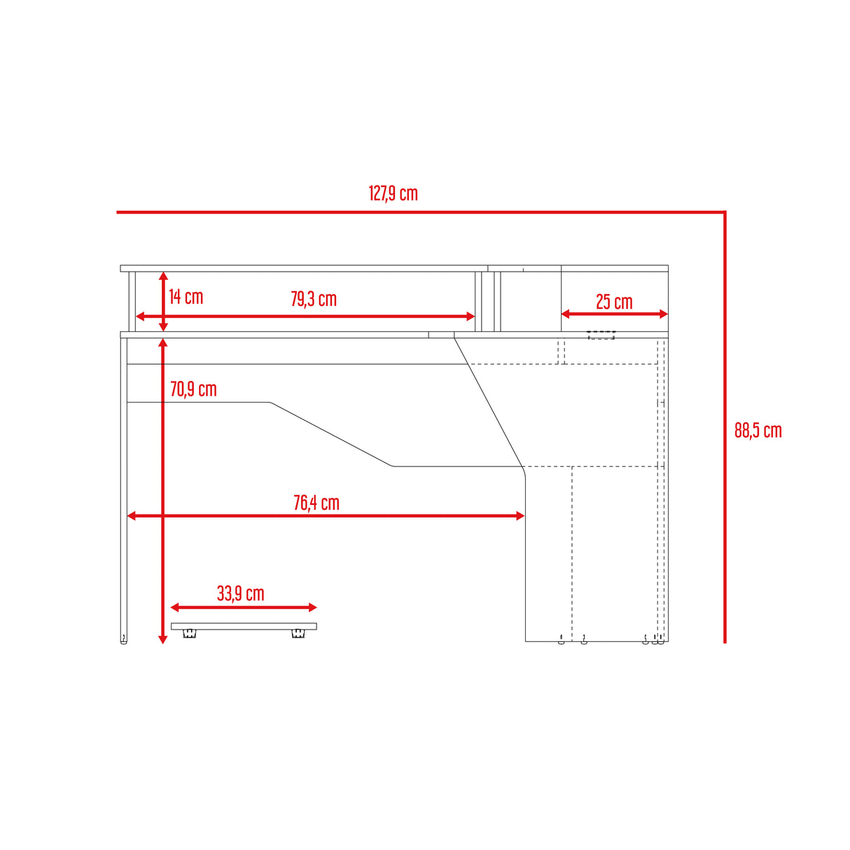 Escritorio Gamer Guma 88 X 128