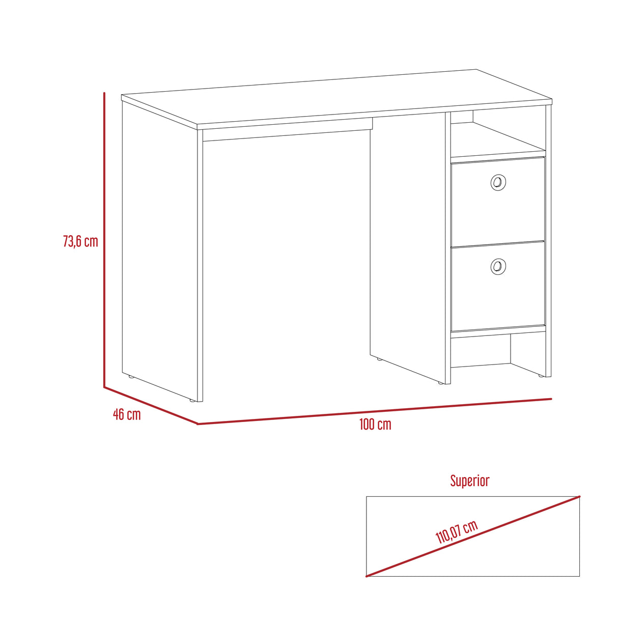 Escritorio khali z100 (1c) miel+taupe 73