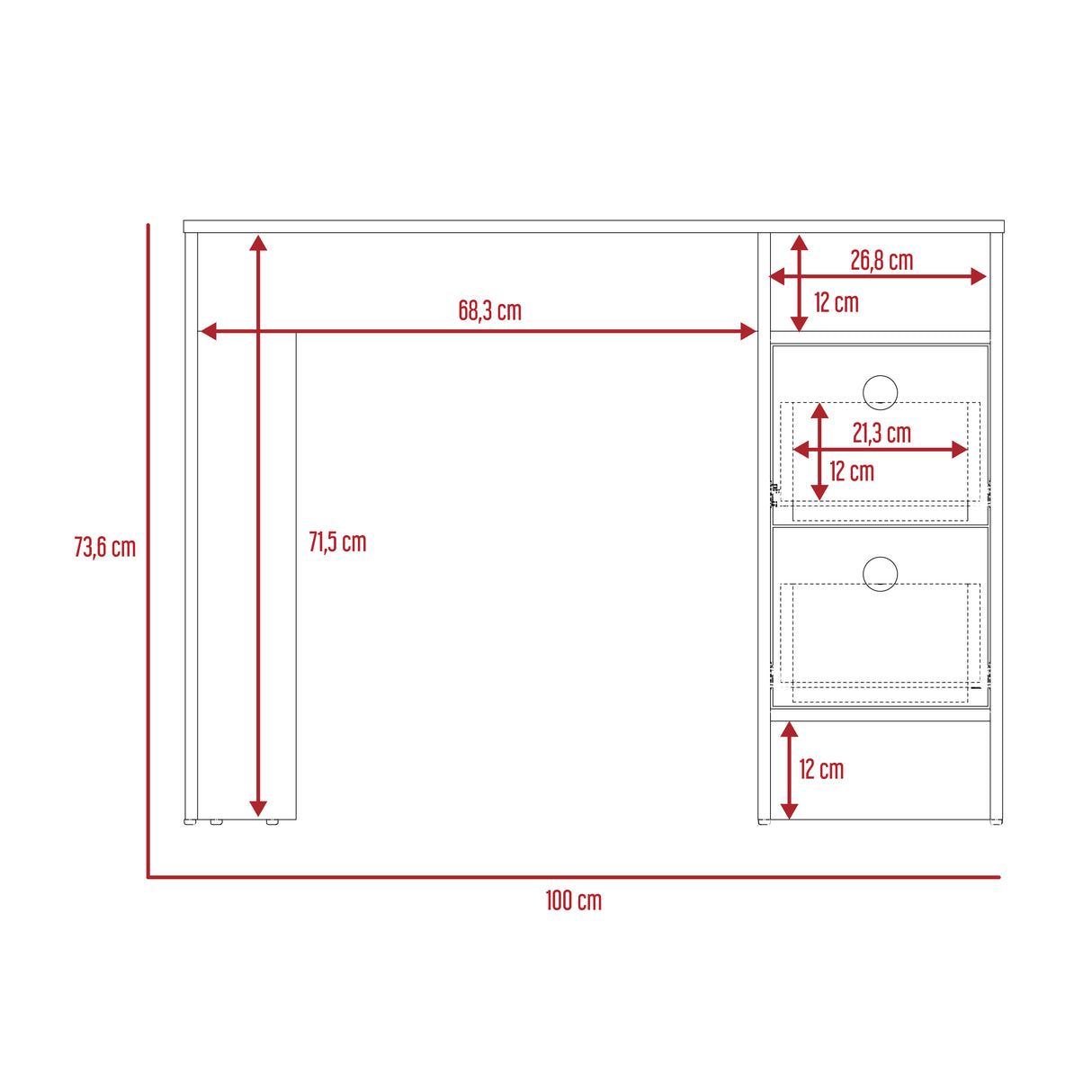 Escritorio khali z100 (1c) miel+taupe 73