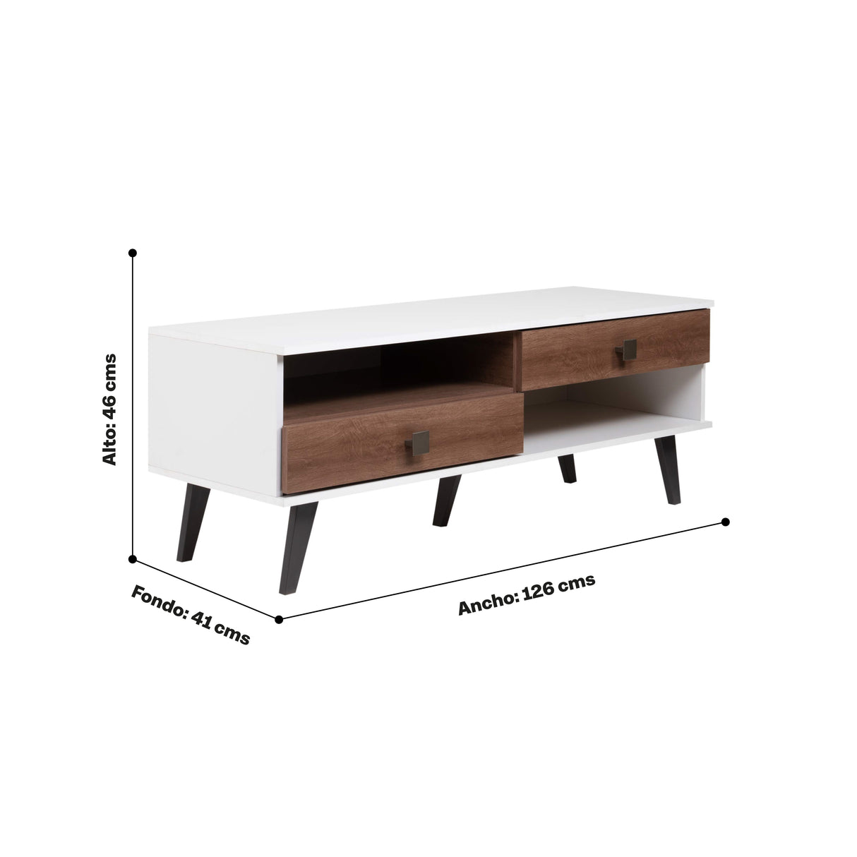 Mesa Tv Retro 2Gav Blanco/Rustico