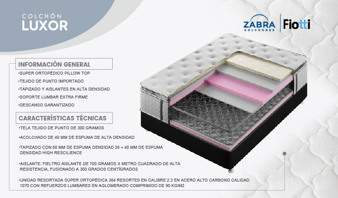 Colchón Luxor + Gratis Cabecero Pontico