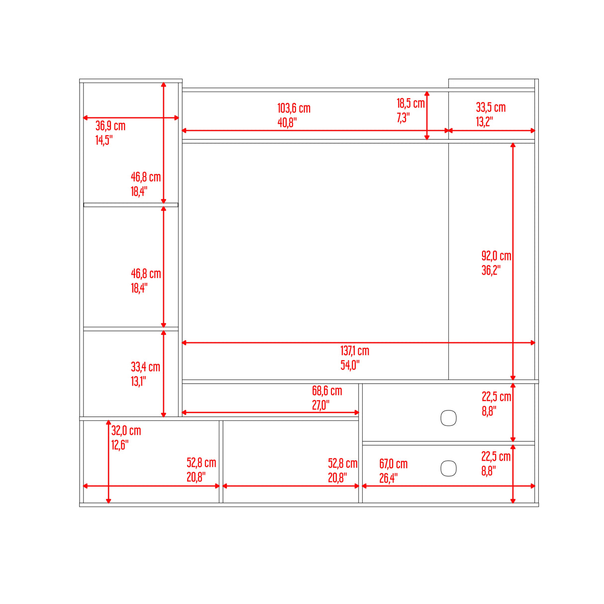 Rack TV Nolic 167x178x35