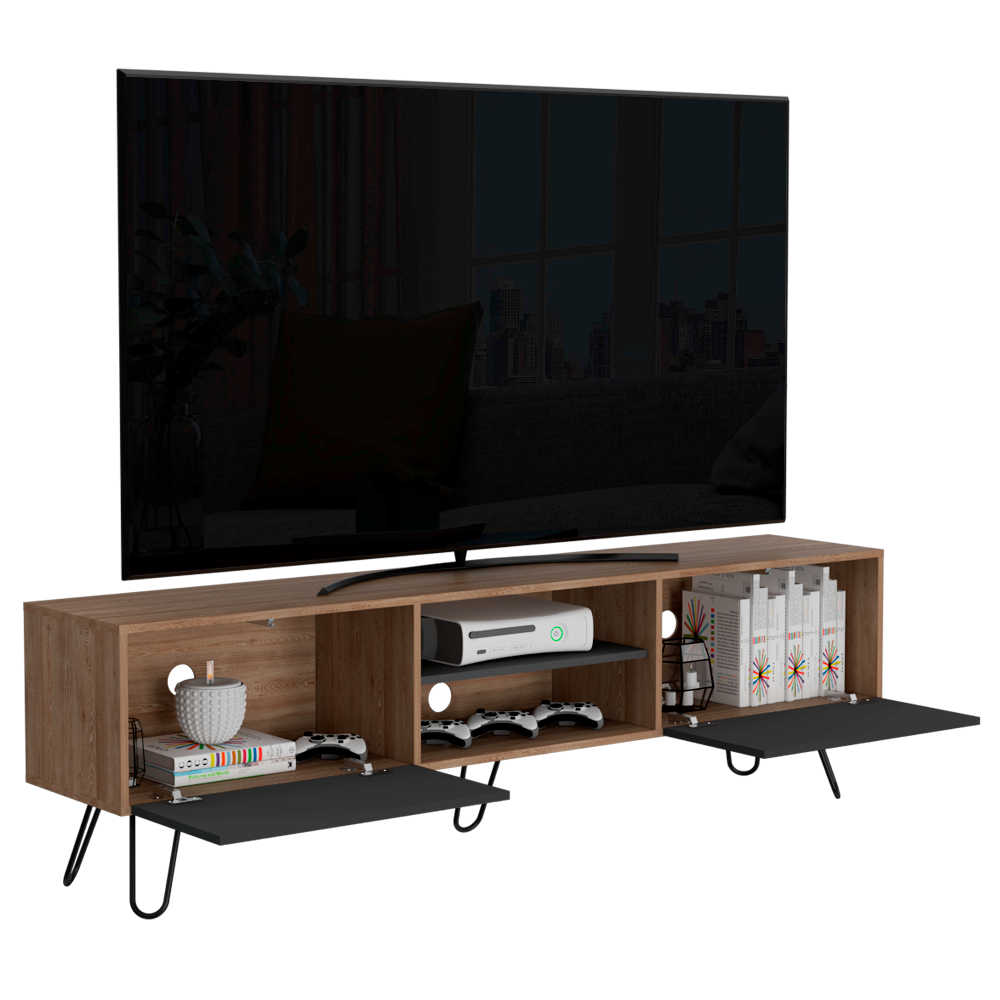 Rack para tv 80" vassel (1c) miel+ plomo