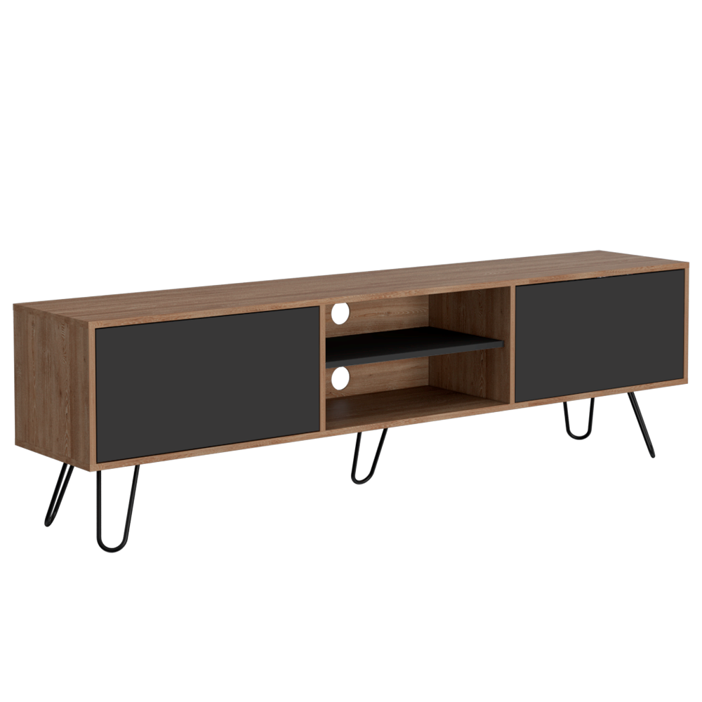 Rack para tv 80" vassel (1c) miel+ plomo