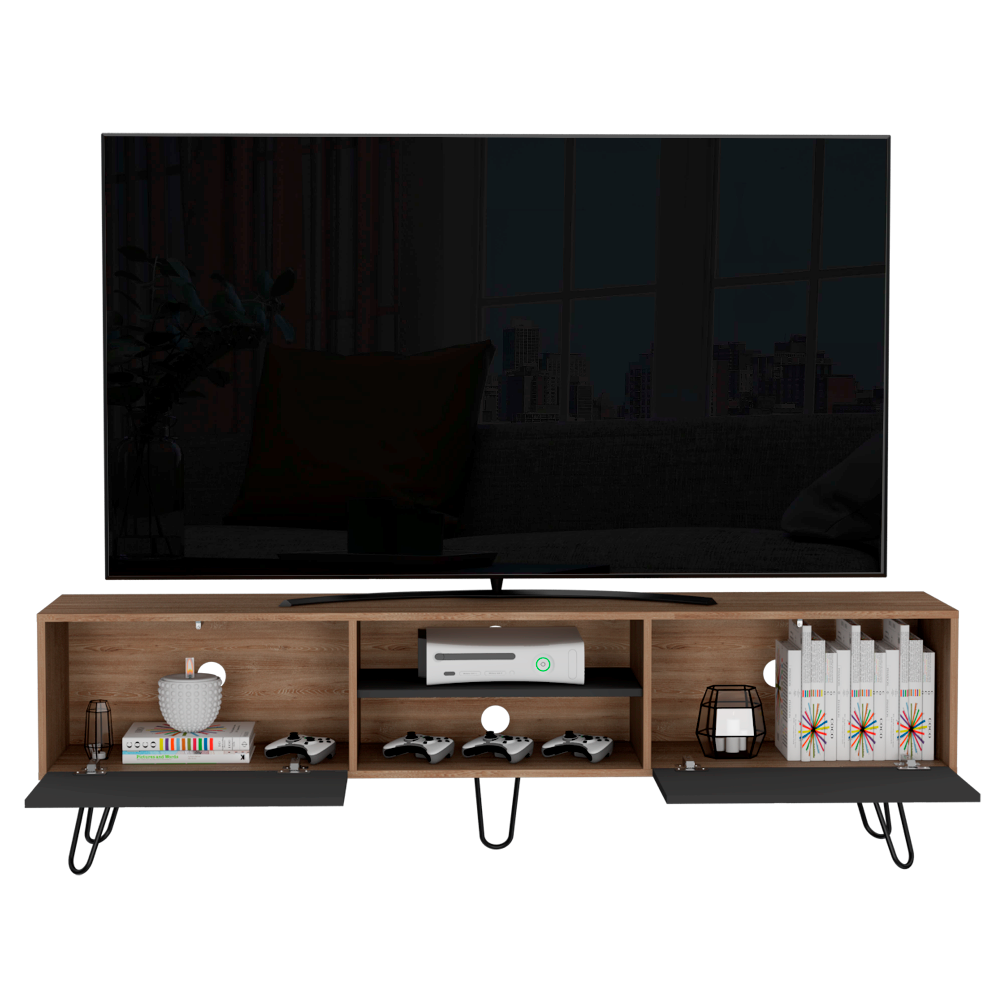 Rack para tv 80" vassel (1c) miel+ plomo