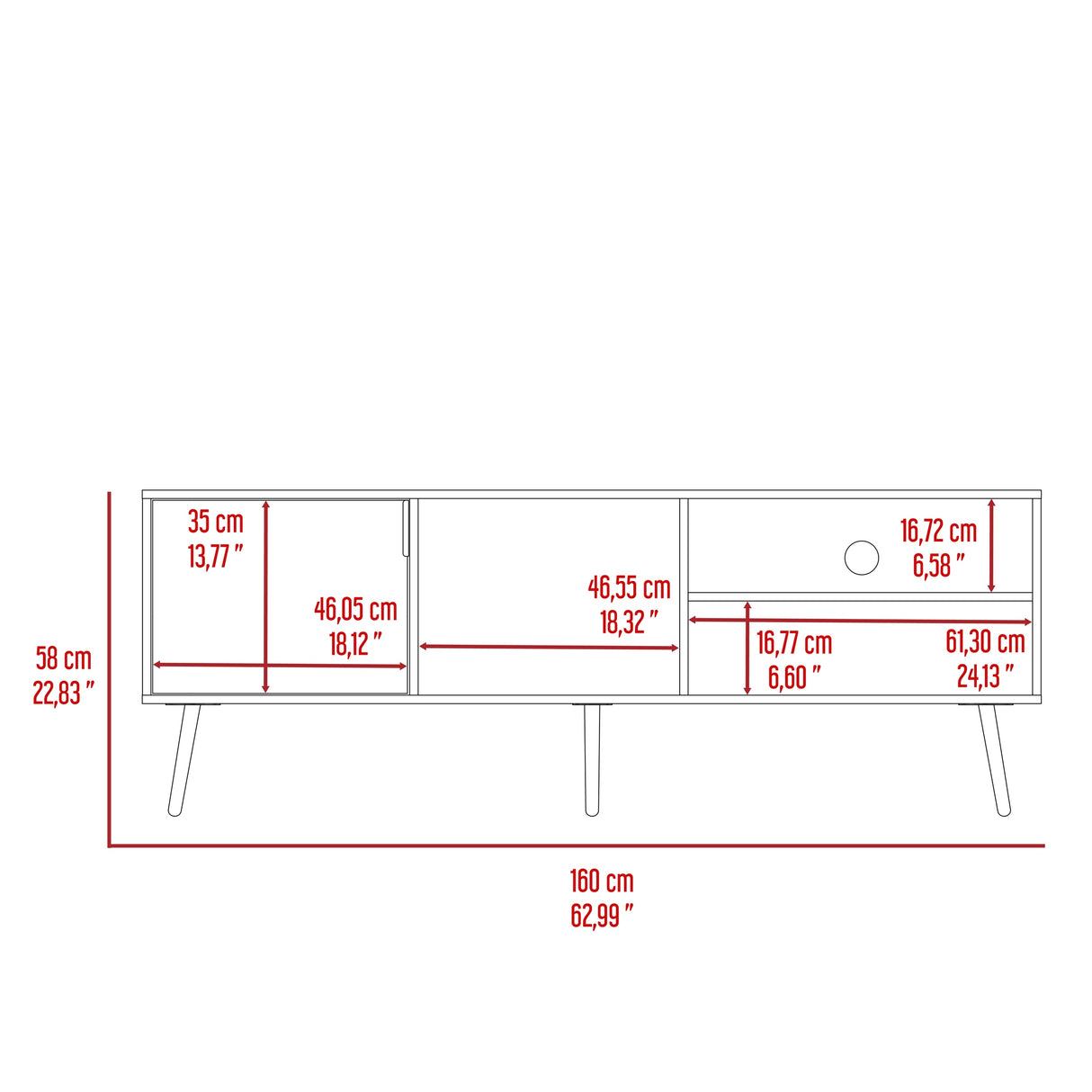 Rack para tv 65" vulcan (1c) capri 58x160x40