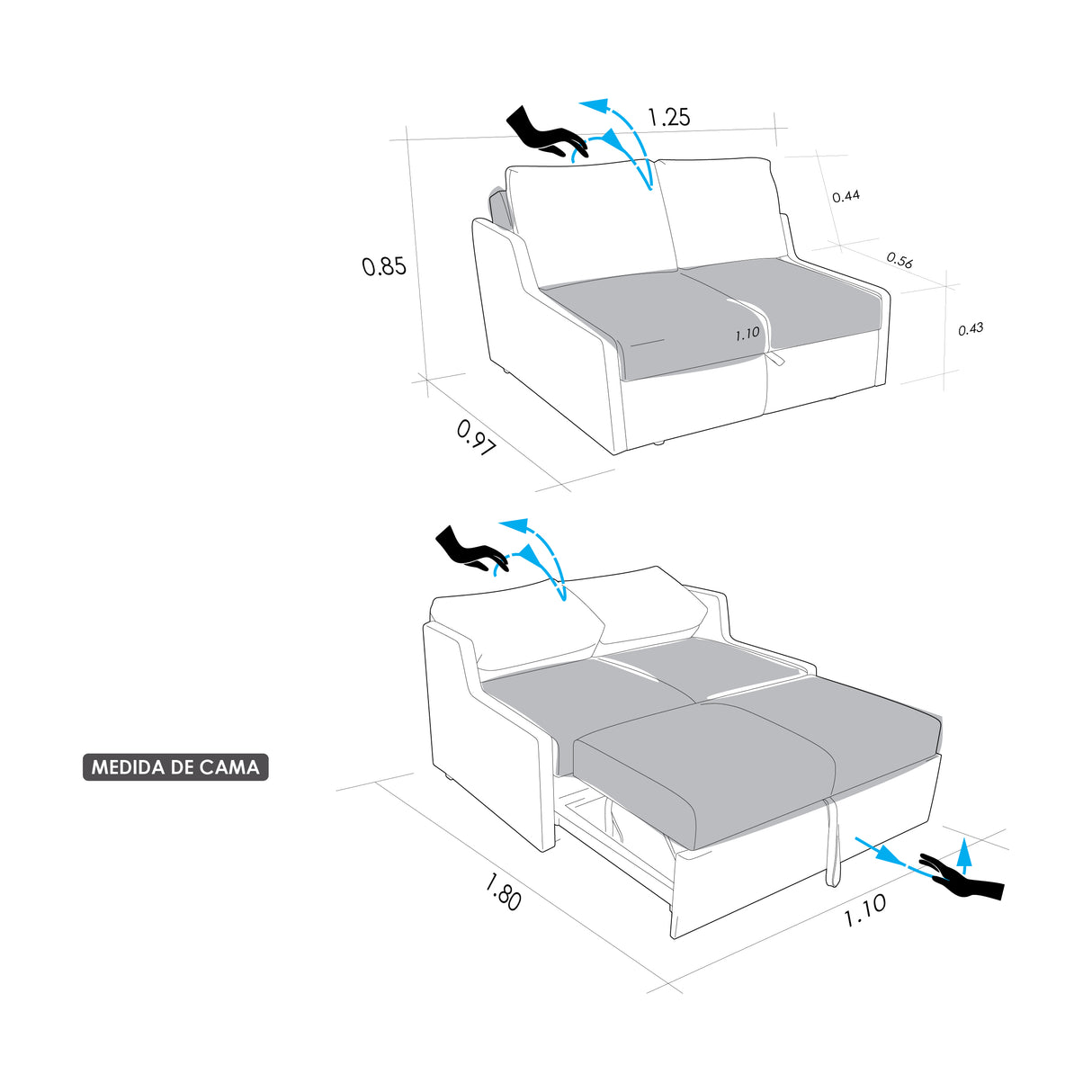 Sofá Cama Kloe 2 Puestos