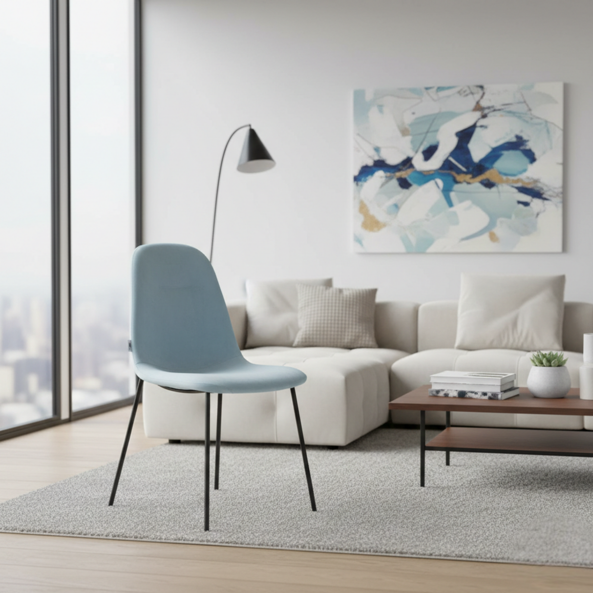 Silla De Comedor Wamika (Azul Claro)