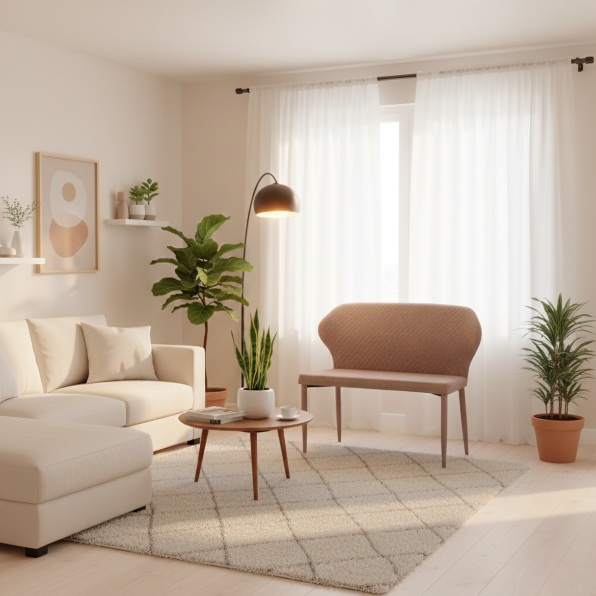 Sofá Auxiliar Sheldon 2P Café