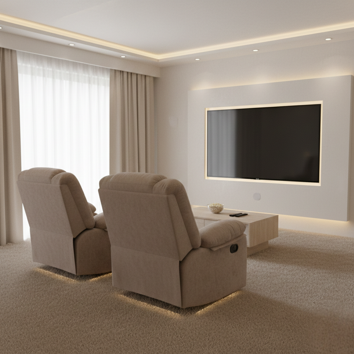 Sofá Reclino Kalerin 1 Puesto | Café Claro