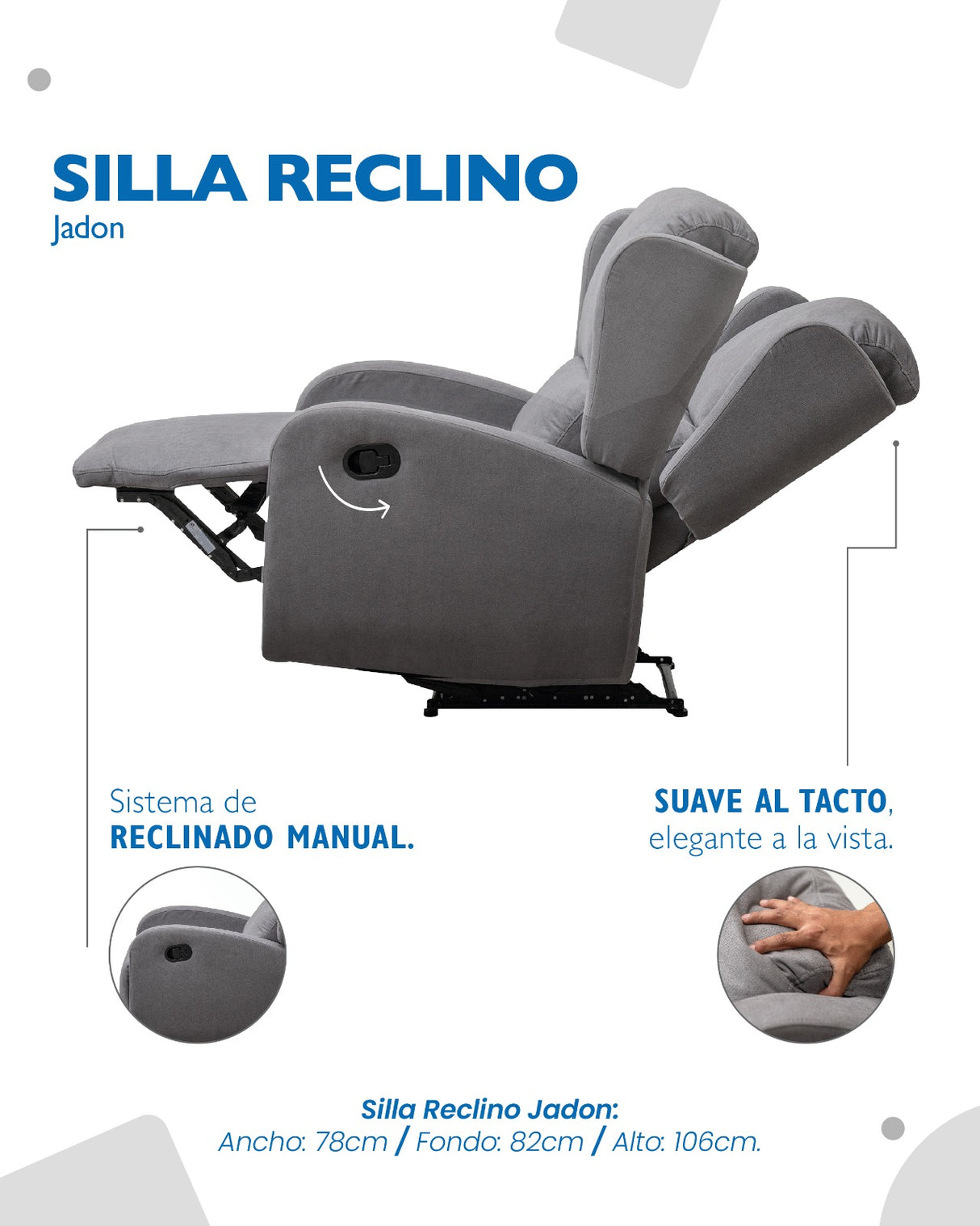 Reclino Jadon 1 Puesto | Gris