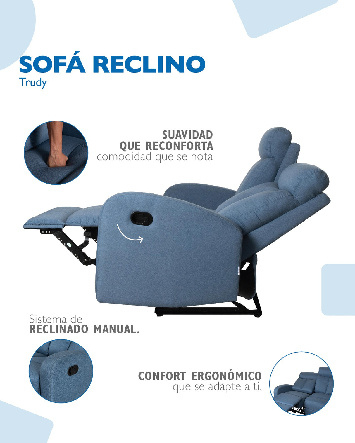 Sofá Reclino Trudy 2 Puestos, (N)